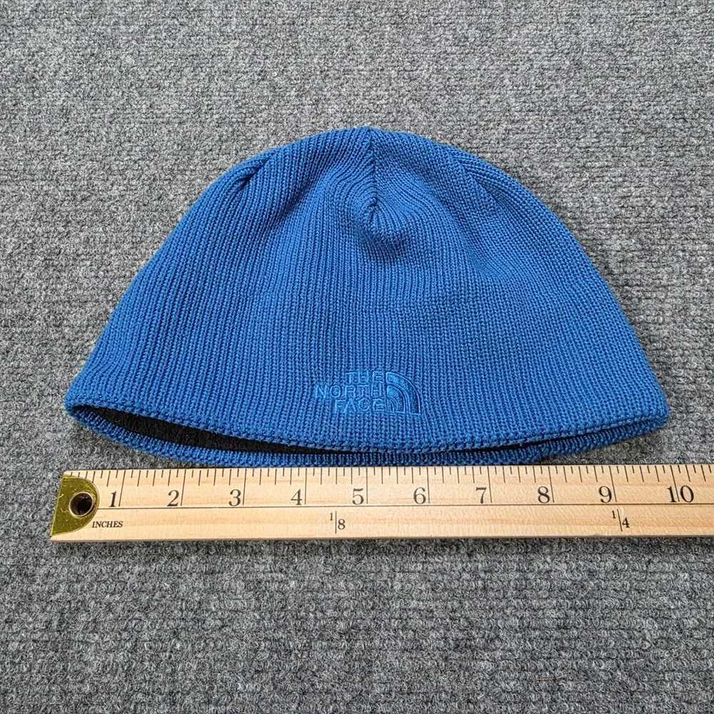 The North Face Youth‎ Junior Beanie Hat Blue Black Knit One Size